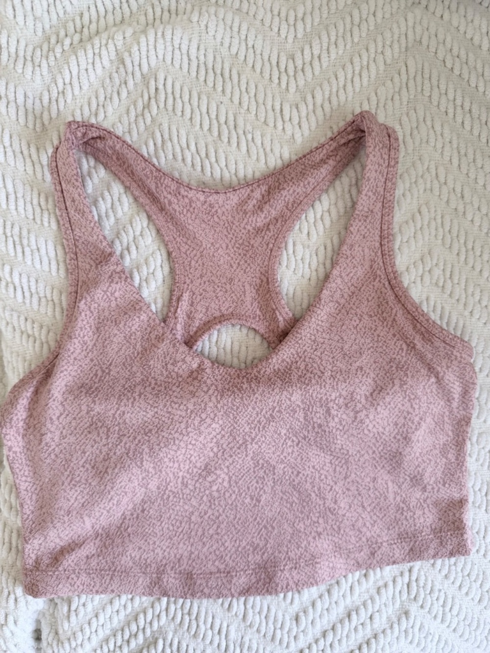 Sage Collective Pink Textured Longline Sports Bra Medium Racerback Yoga Gym
